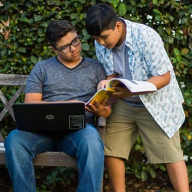 Student doing homework together