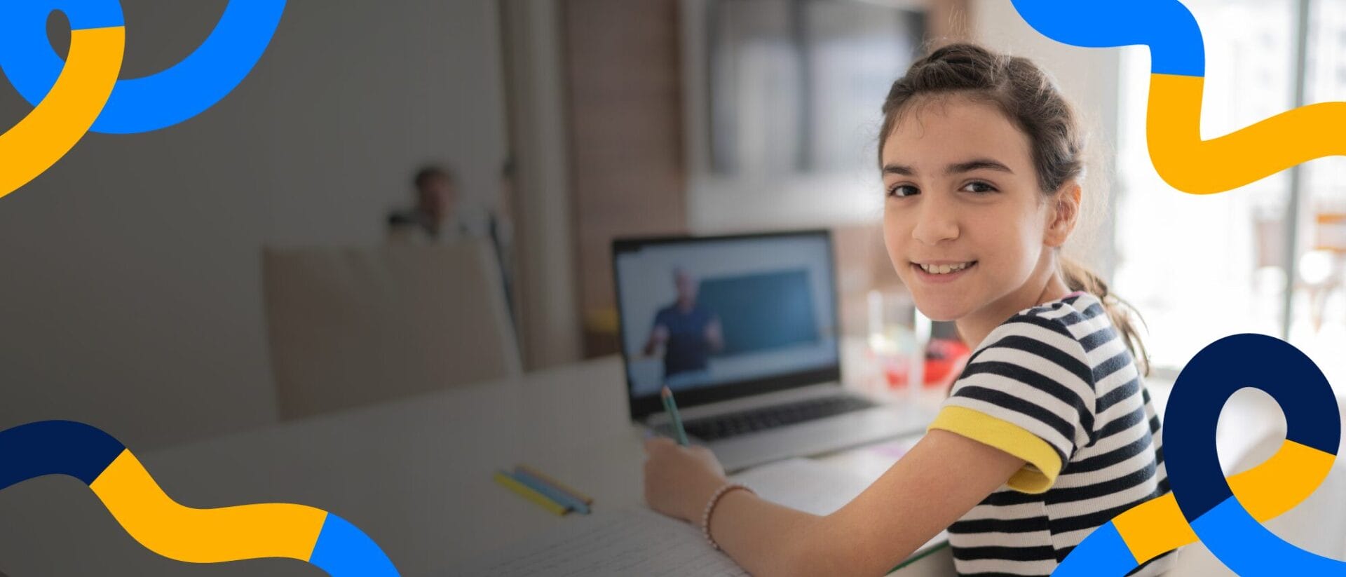 Student taking an online class